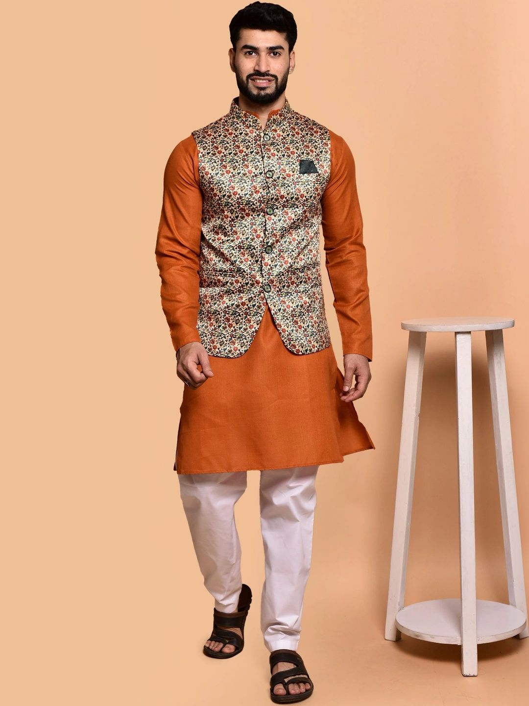 Moda Rapido Men Regular Pure Cotton Kurta with Pyjamas-picture-23