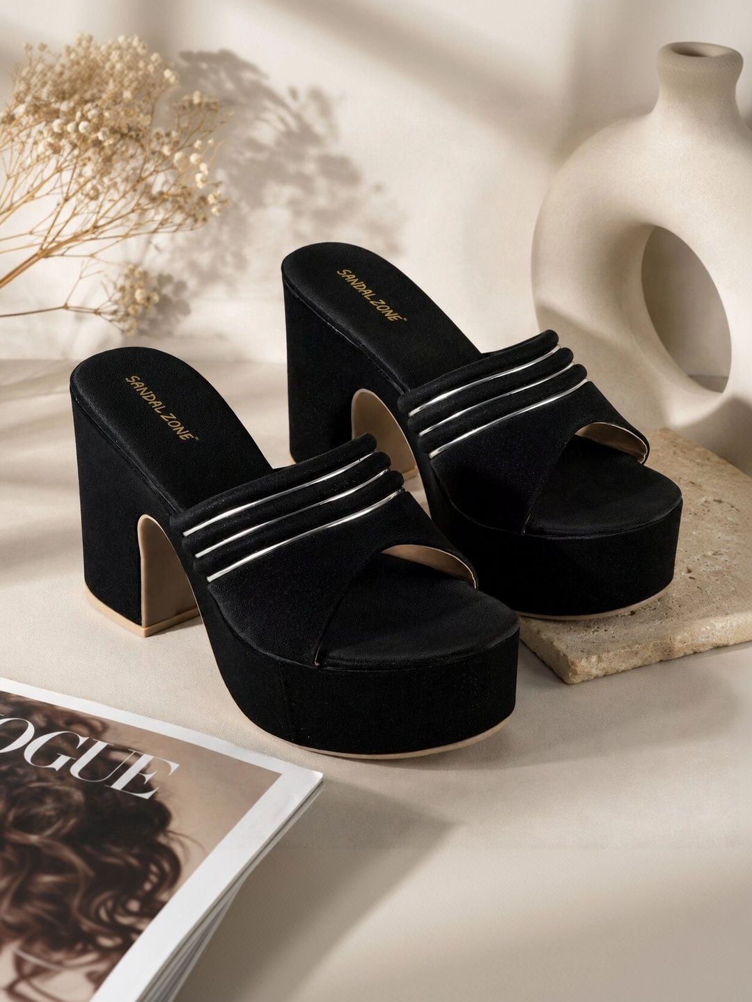 SANDALZONE Textured Block Sandals-picture-46