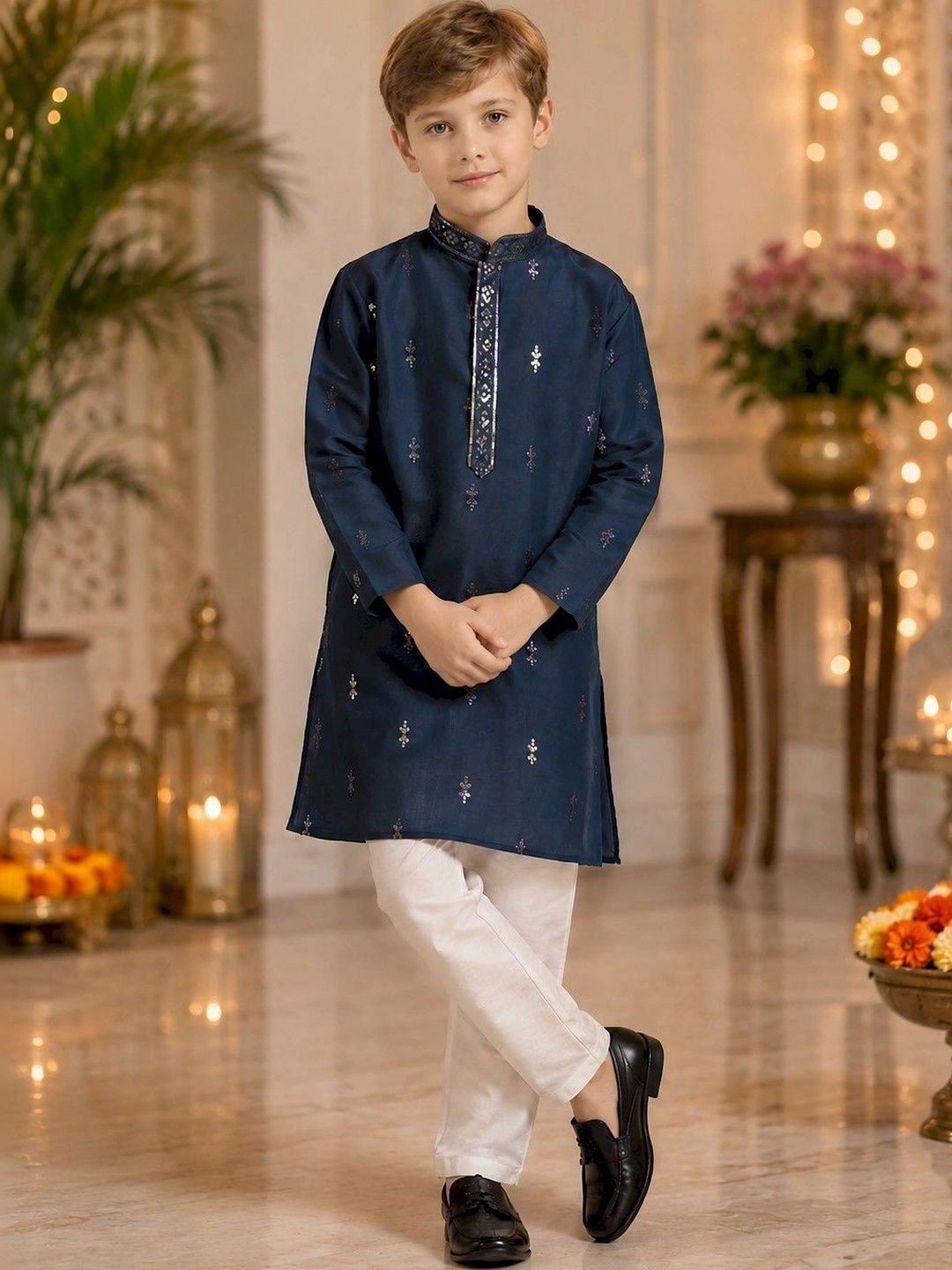 Sparklepop Boys Ethnic Motifs Printed Regular Kurta with Trousers-picture-18