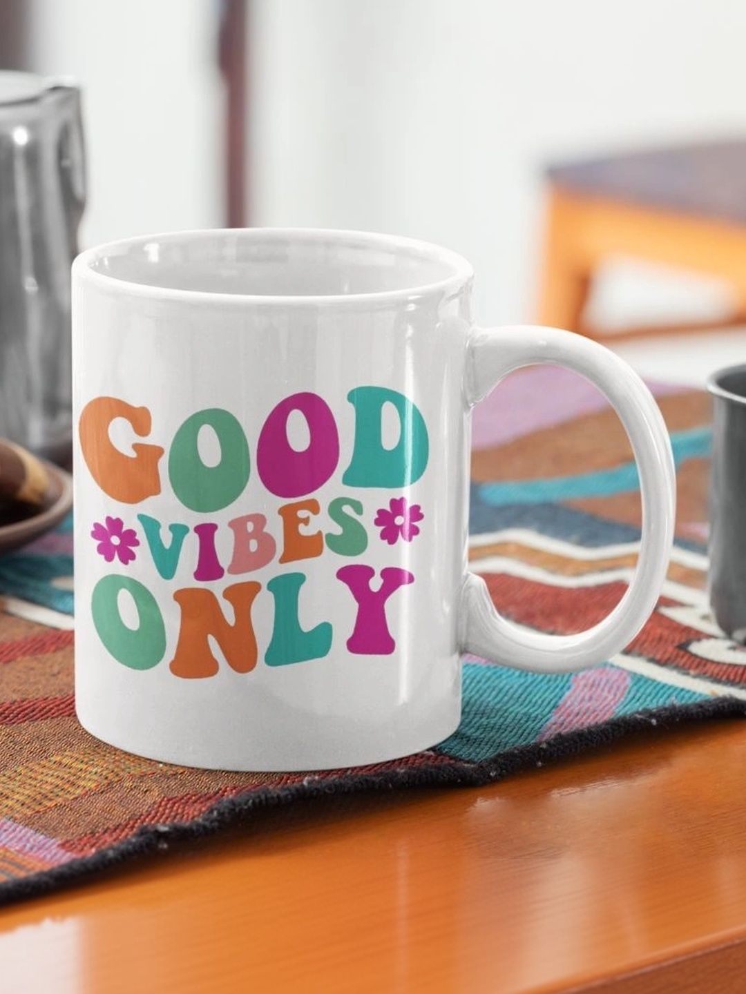TAJNAN White Text or Slogans Printed Ceramic Glossy Mugs Set of Cups and Mugs-picture-1