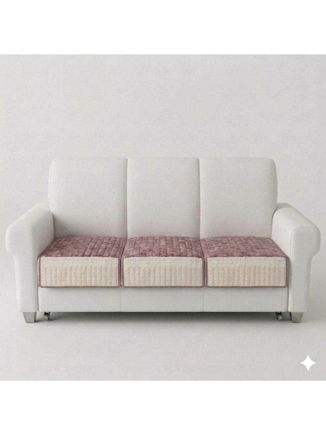 KANUM Pink Viscose Rayon Blend 3 Piece Sofa Cover Without Arms-picture-24