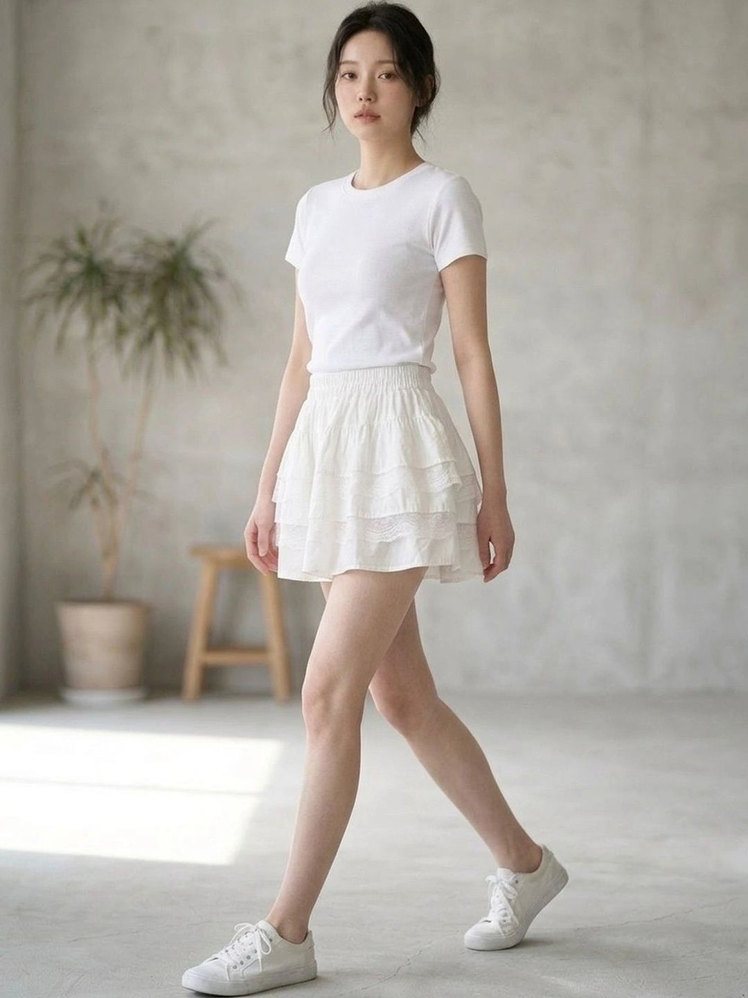 Suo Women Tiered Mini Flared Skirt-picture-15