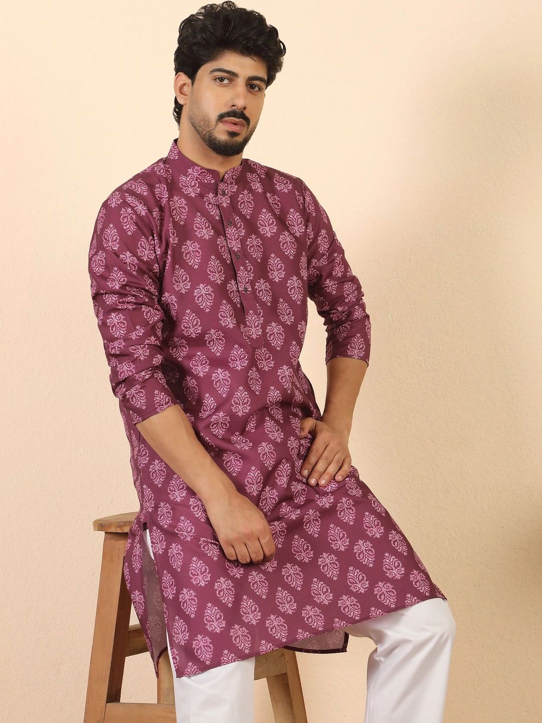 KRAFT INDIA Men Ethnic Motifs Printed Kurta-picture-25