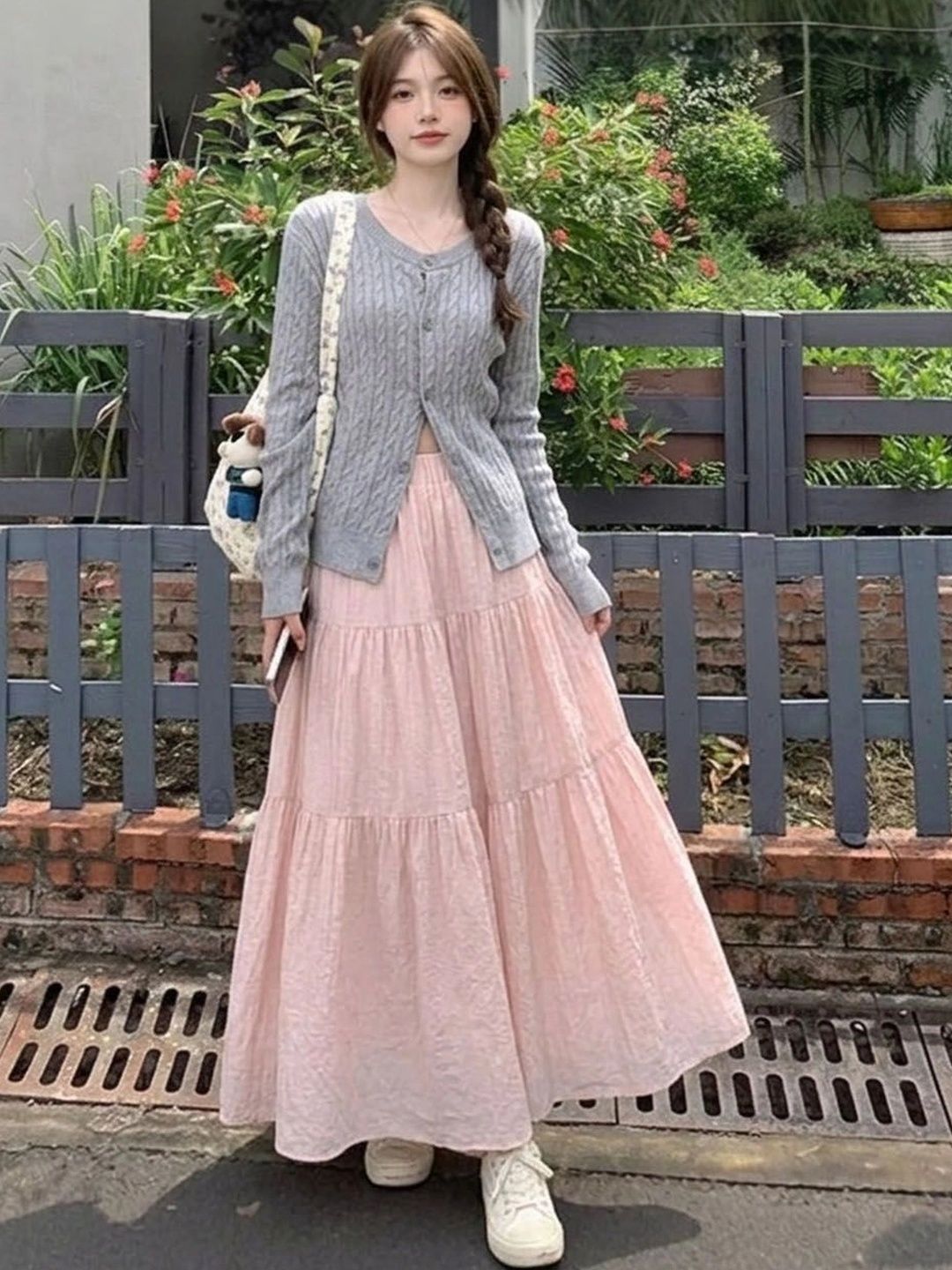 Suo Women Tiered Maxi Tiered Skirt-picture-46