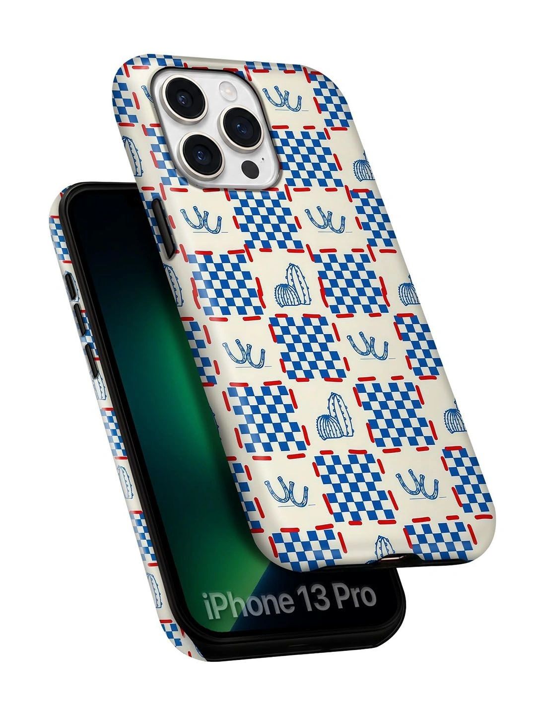 QRIOH Geometric Printed iPhone 13 Pro Back Case Mobile Accessories-picture-4