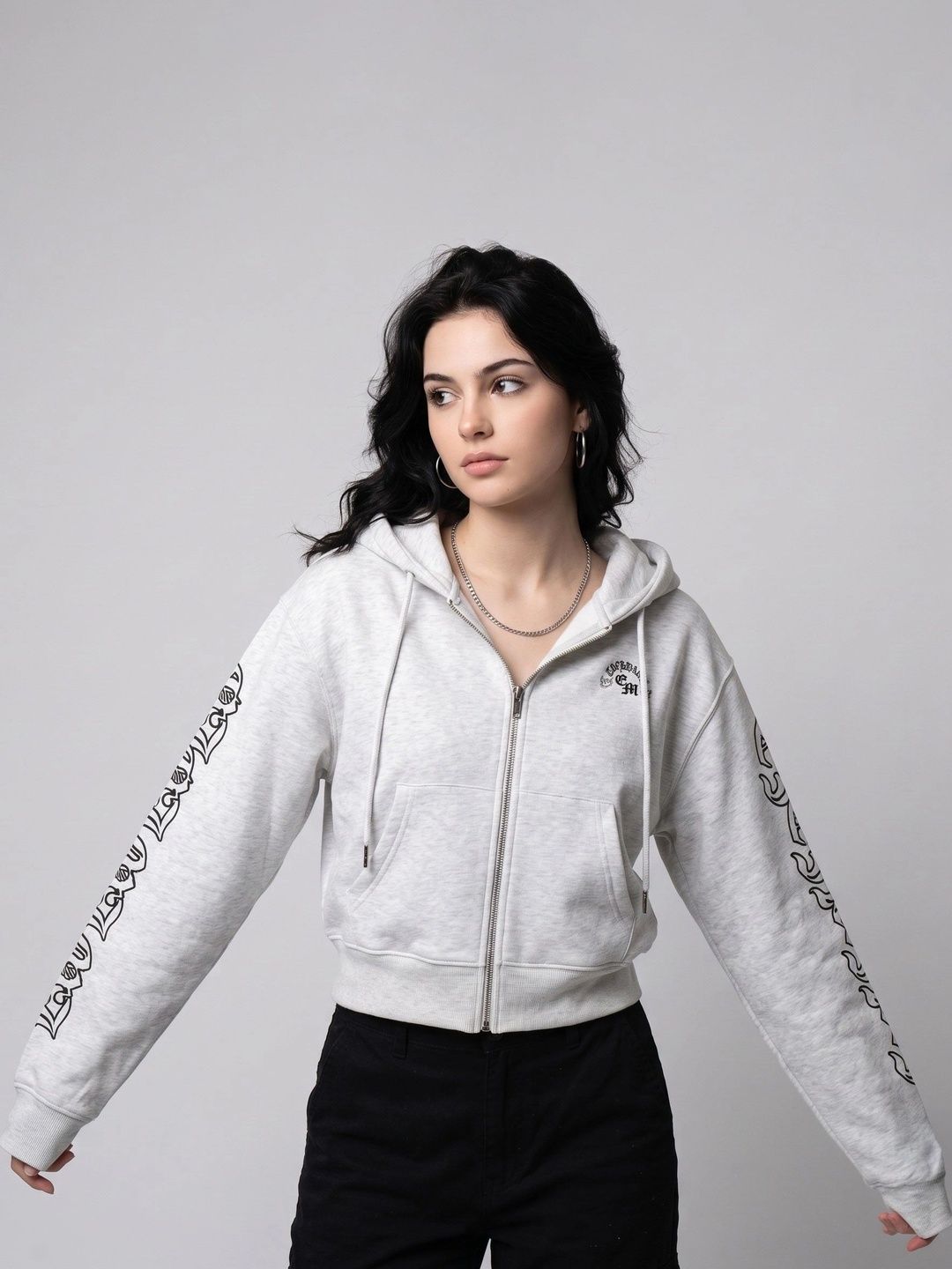 Suo Women Printed Hooded Sweatshirt-picture-48