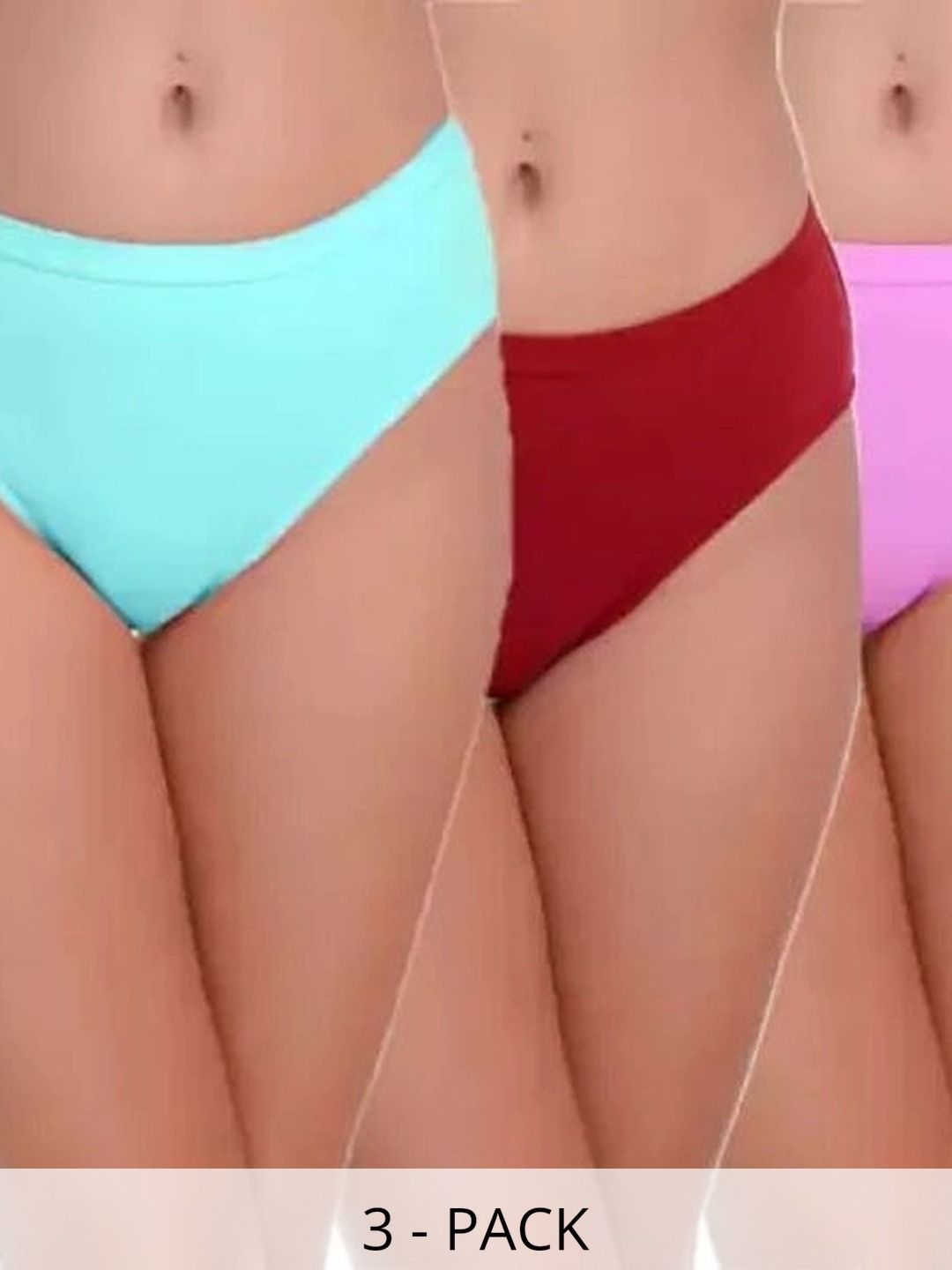 Bebron Women Pack of 3 Assorted Cotton Bikini-picture-20
