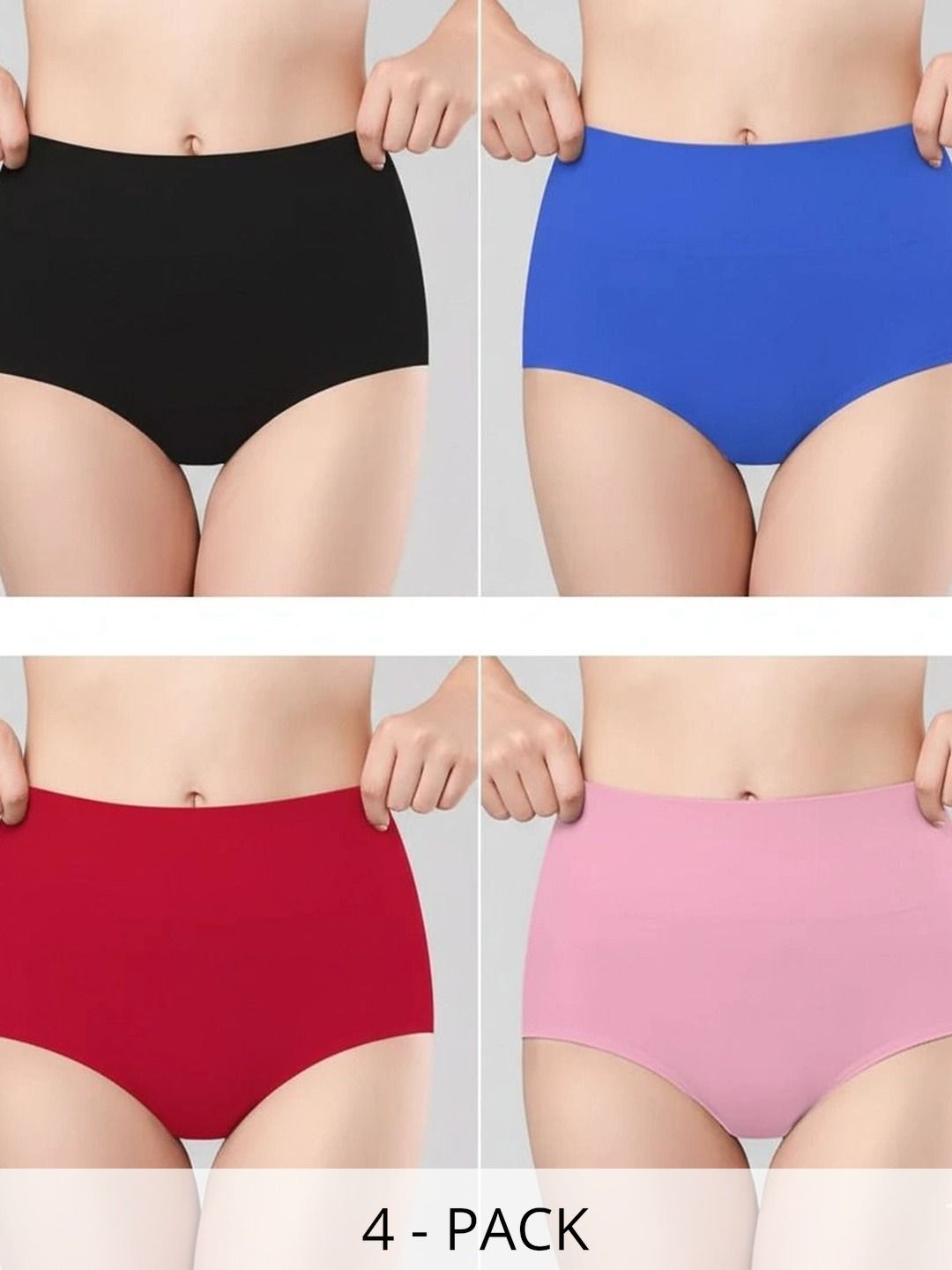 Bebron Women Pack of 4 Assorted Cotton Basic Briefs-picture-46