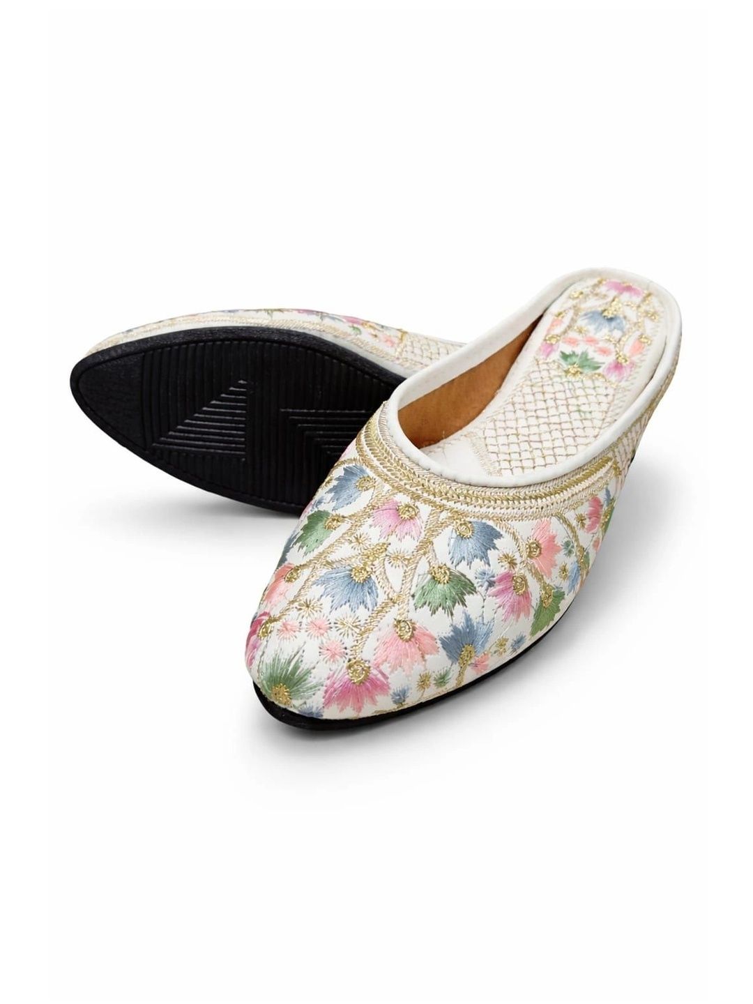 Handi Kalah Women Embellished Ethnic Mules with Embroidered Flats-picture-45