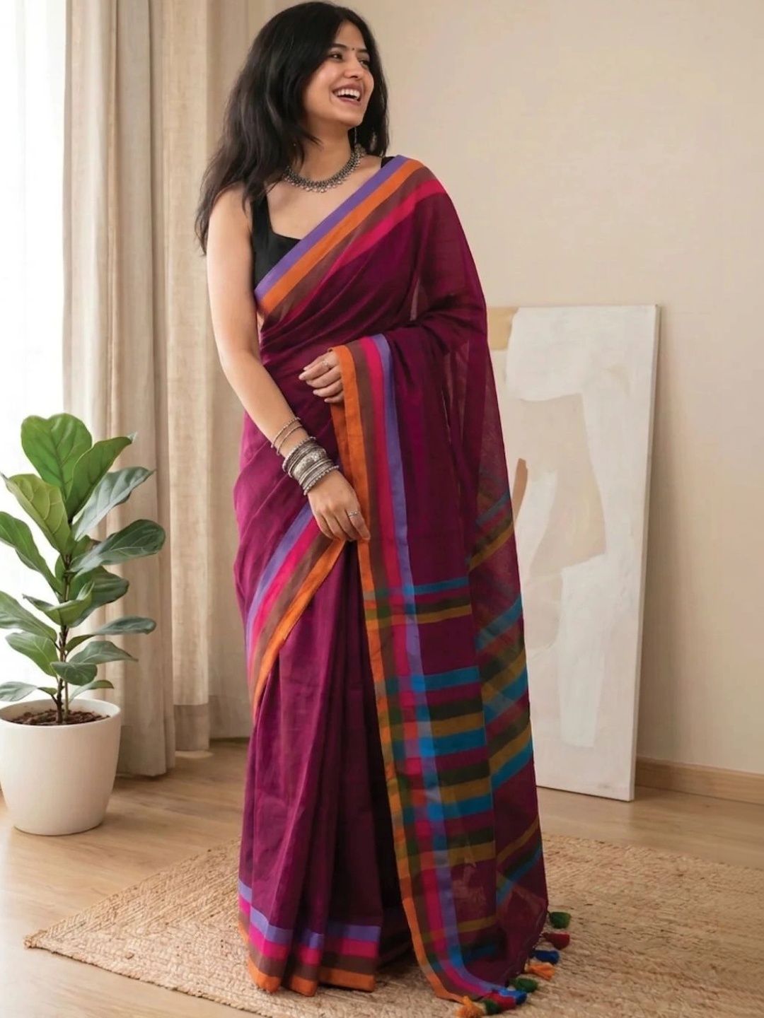 MISS WEARS MISS WEARS Striped Saree