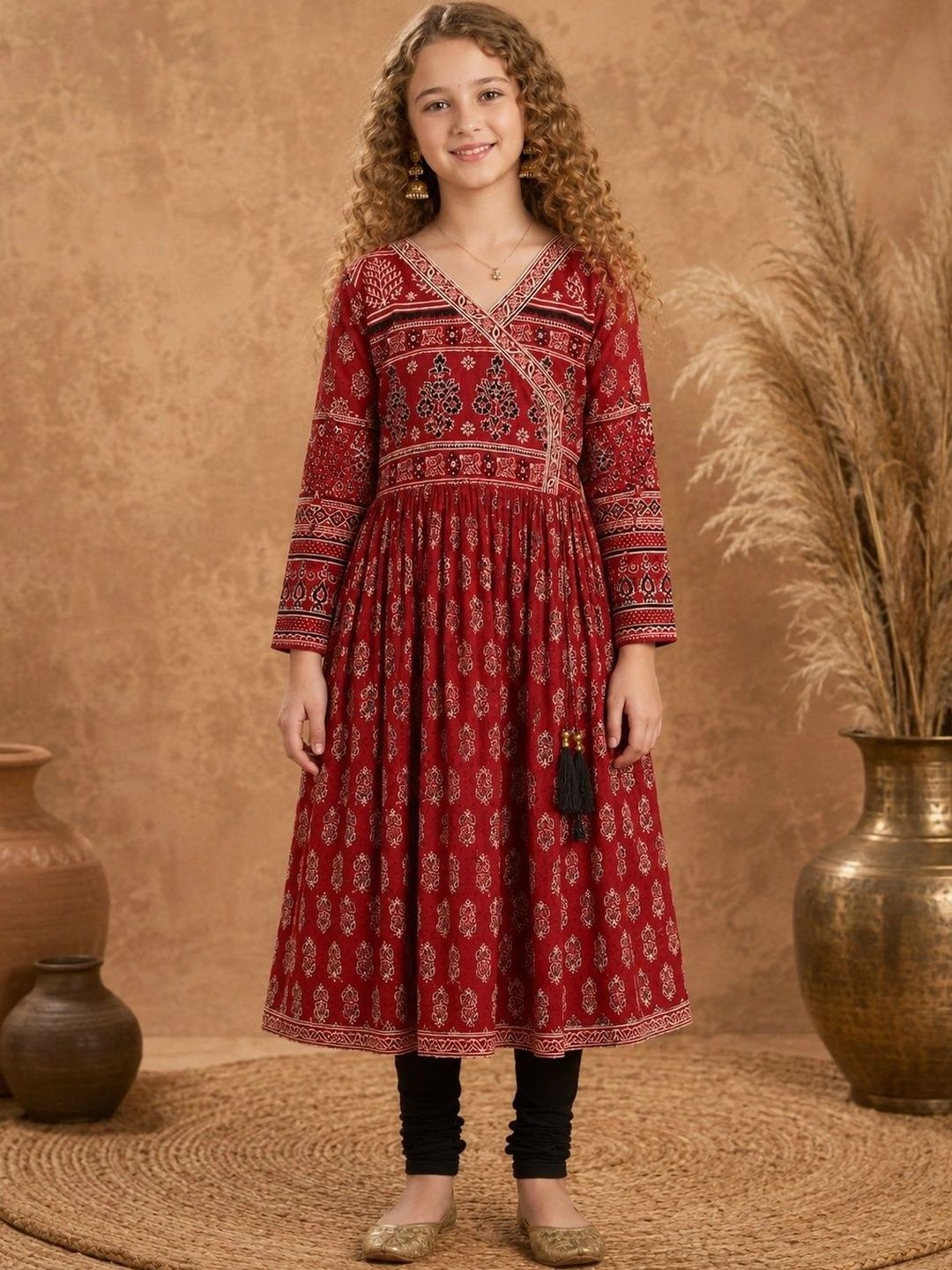 BAESD Ethnic Motifs Print A-Line Maxi Dress-picture-43