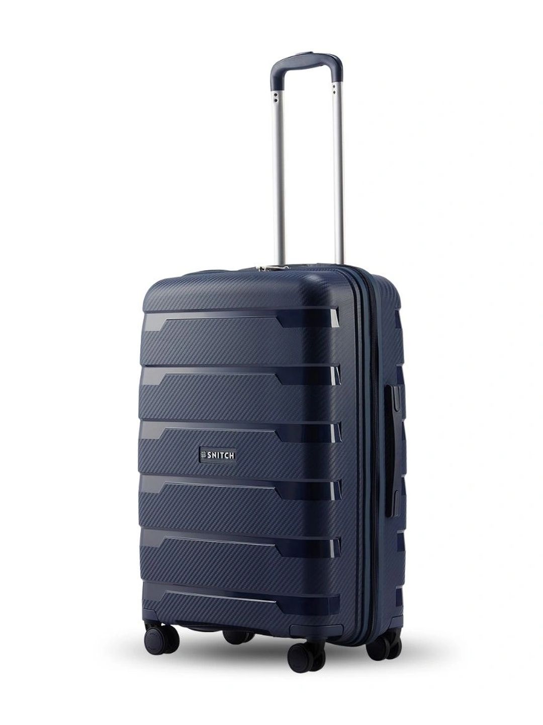 snitch layer textured hard sided medium trolley suitcase - 77 l