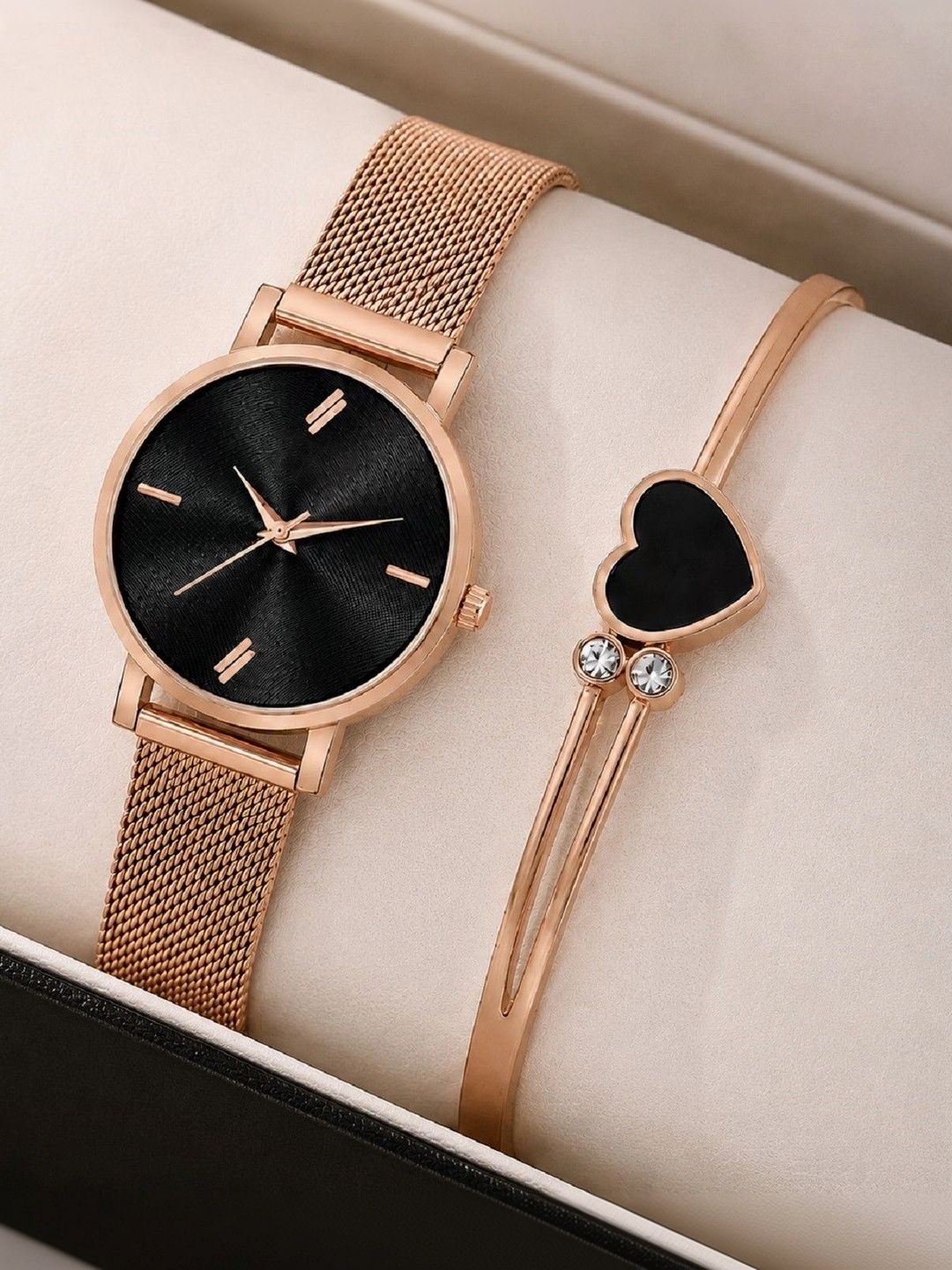 MEEKE Women Dial & Bracelet Style Straps Analogue Watch Heavy Rizly Black&Black Dil Kadu-picture-42