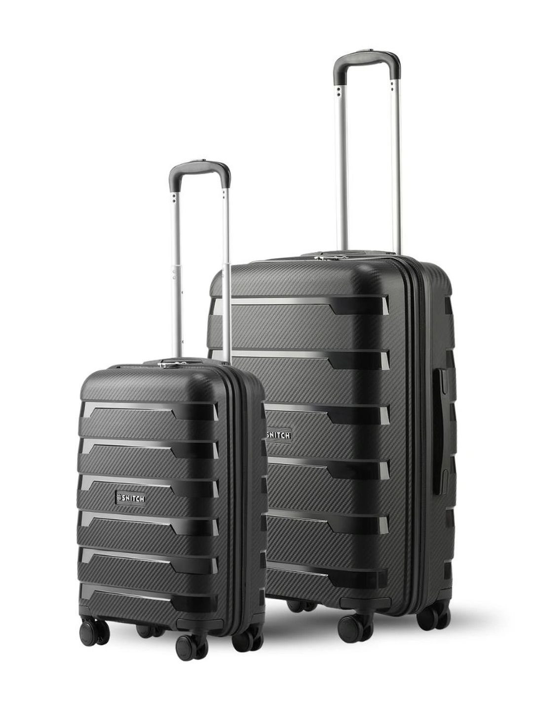 Snitch Set Of 2 Layer Textured Hard Sided Cabin & Medium Trolley Suitcase-picture-48