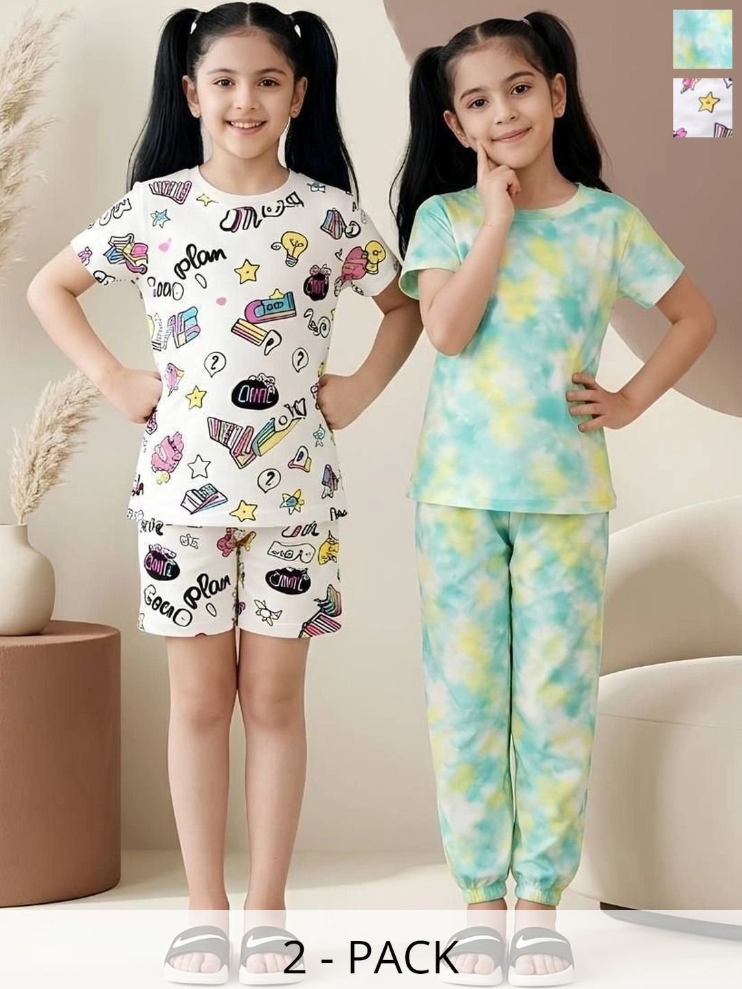 Amreliya Enterprise Amreliya Enterprise Kids girls  Printed Nightdress