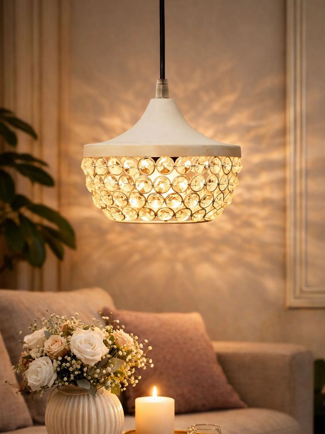 Decorcity White Textured Contemporary Ceiling Lamp-image-32