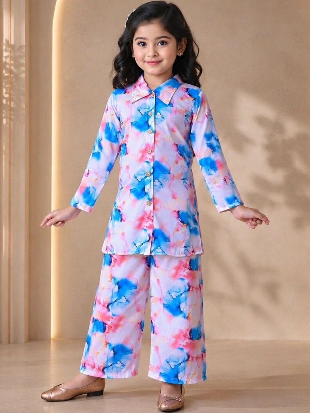skm empire Girls Printed Shirt with Palazzos-picture-41