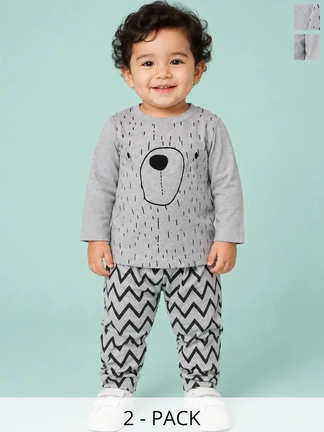 Bloomup Unisex Kids Printed T-shirt with Trousers-image-46