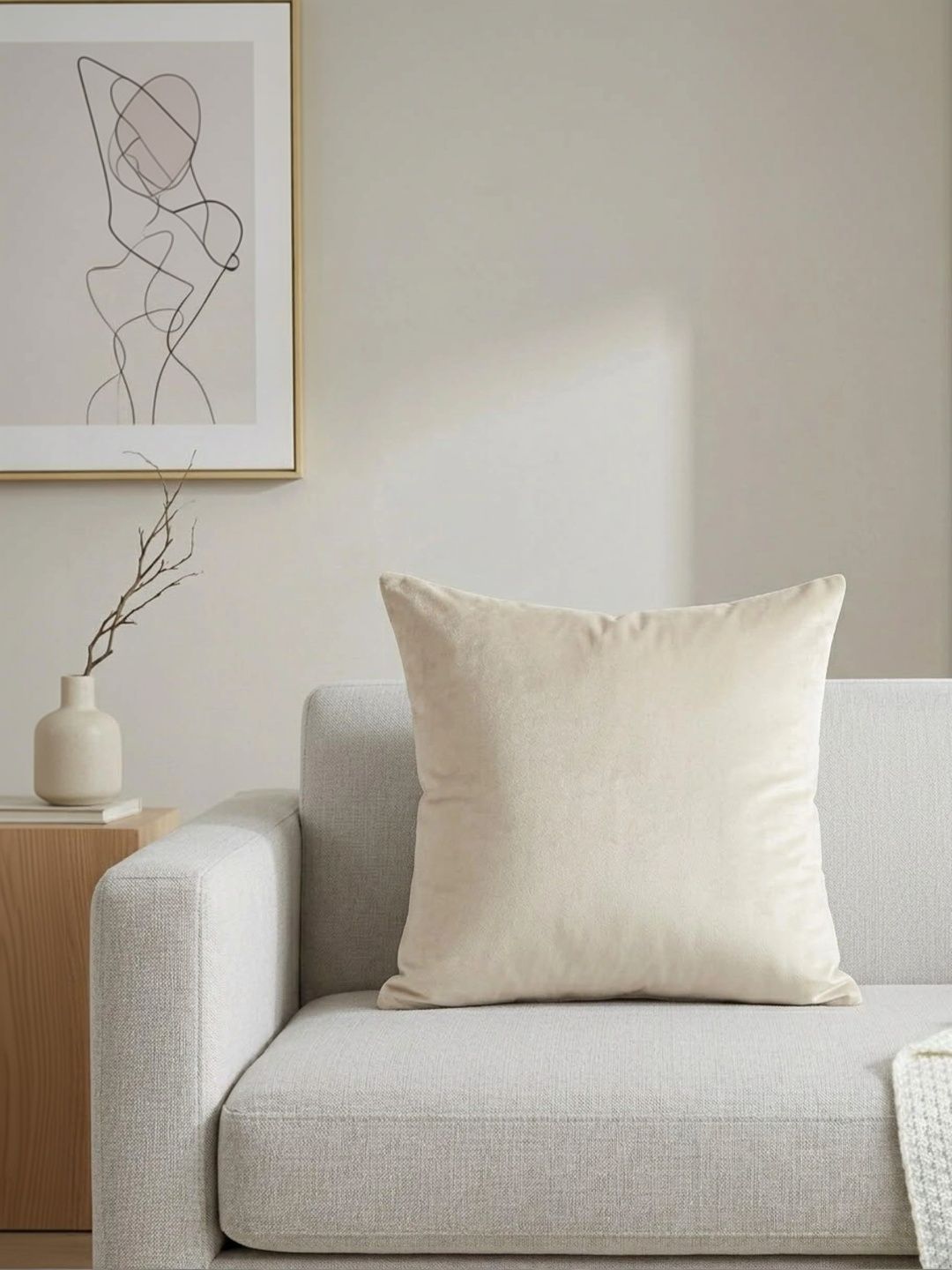 SAJAVAT Cream-Coloured Velvet Cushion Covers-image-23