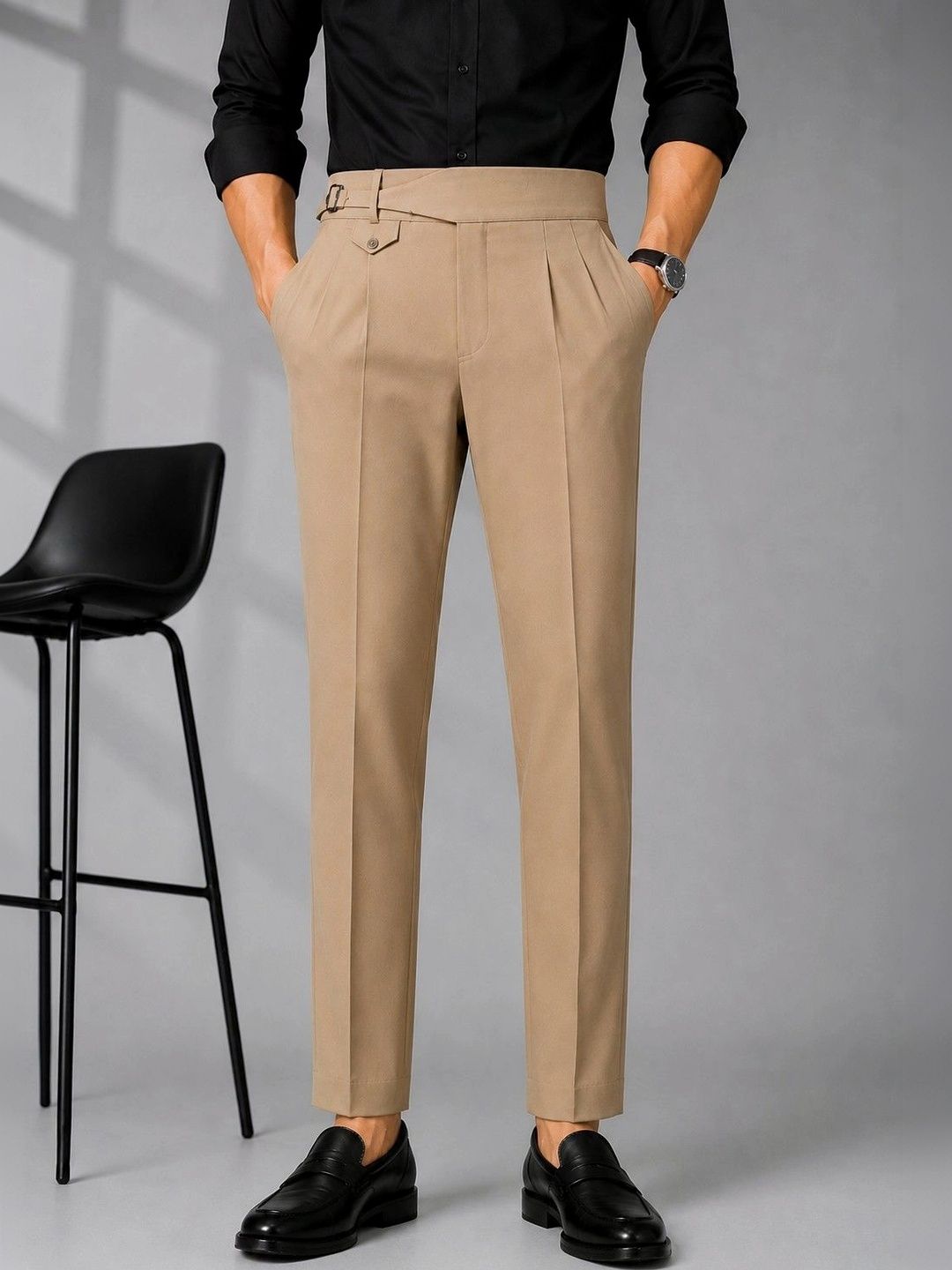 el cielo Men Tailored Easy Wash Pleated Trousers-picture-26