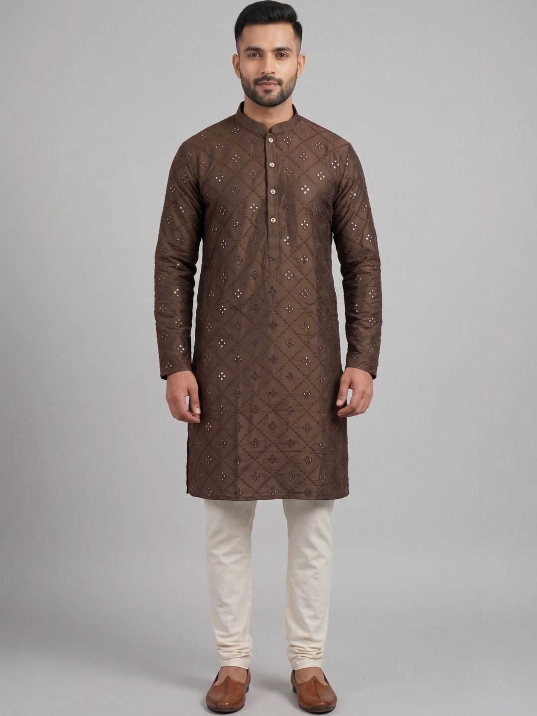 CHIRASVI Men Embellished Mirror Work Kurta-picture-29