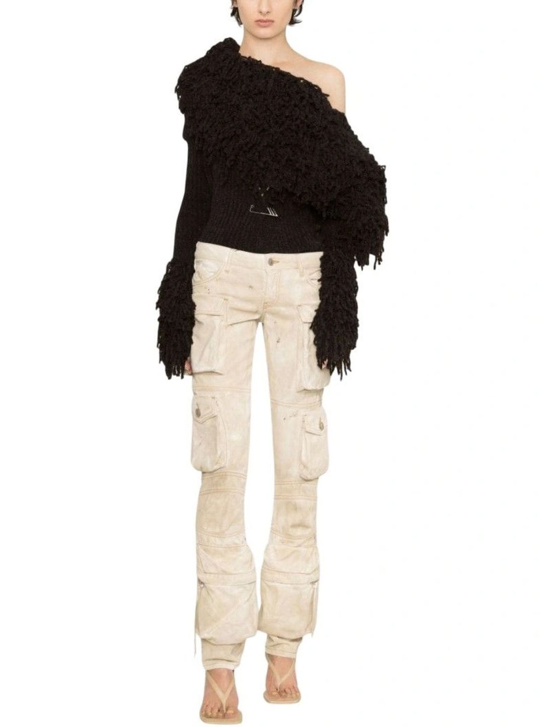 The Attico Women Printed Slim Fit Low-Rise Easy Wash Cargos Trousers-image-45