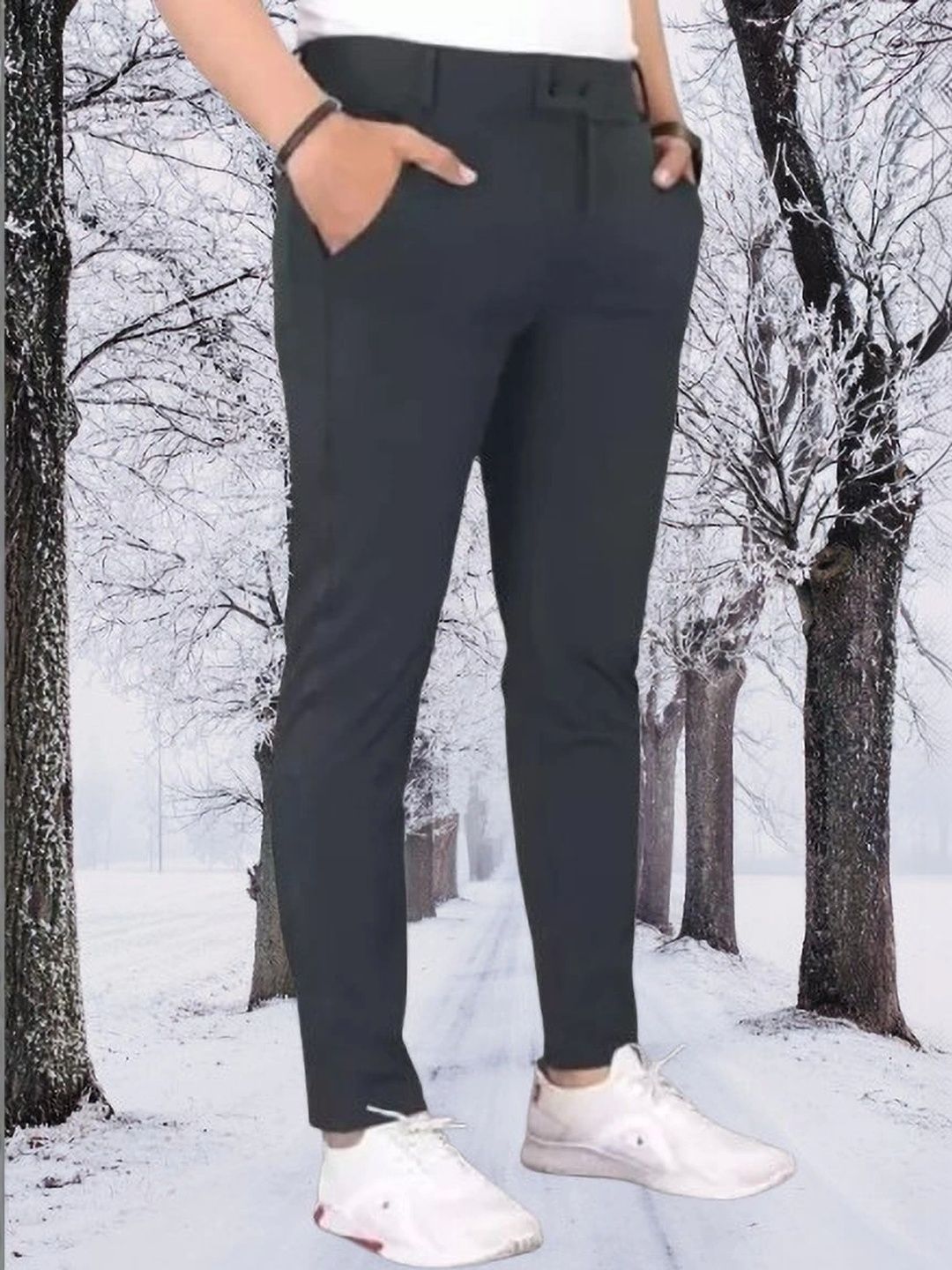 Nk staylish Men Smart Slim Fit Trousers-picture-20
