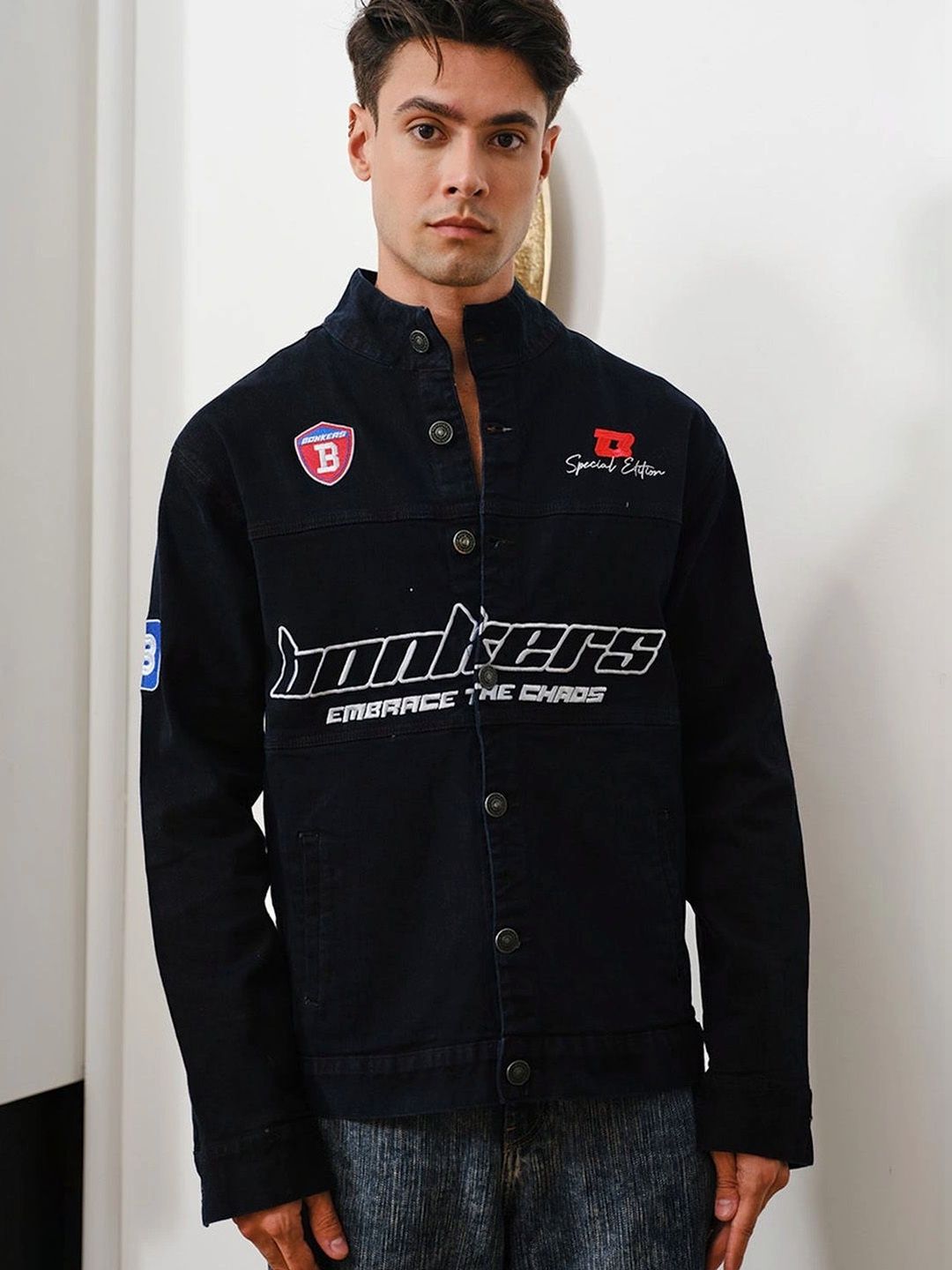 Bonkers Corner Men Denim Jacket with Embroidered-picture-11