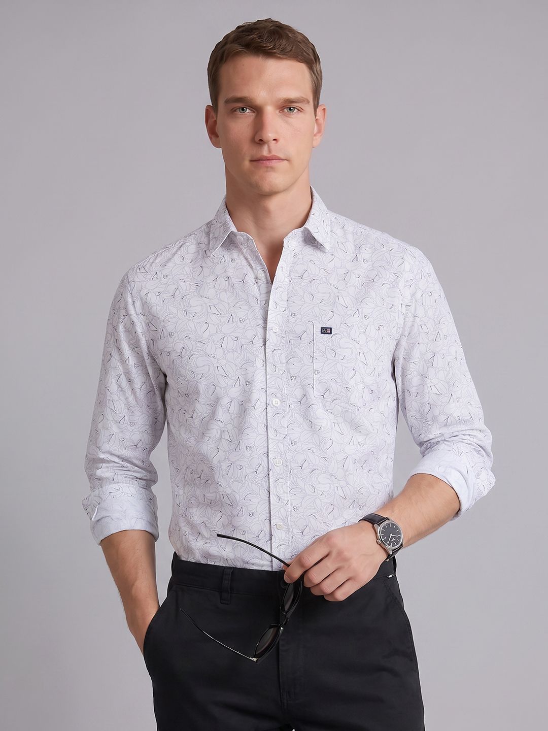 Arrow Sport Slim Fit Floral Printed Pure Cotton Casual Shirt-picture-29