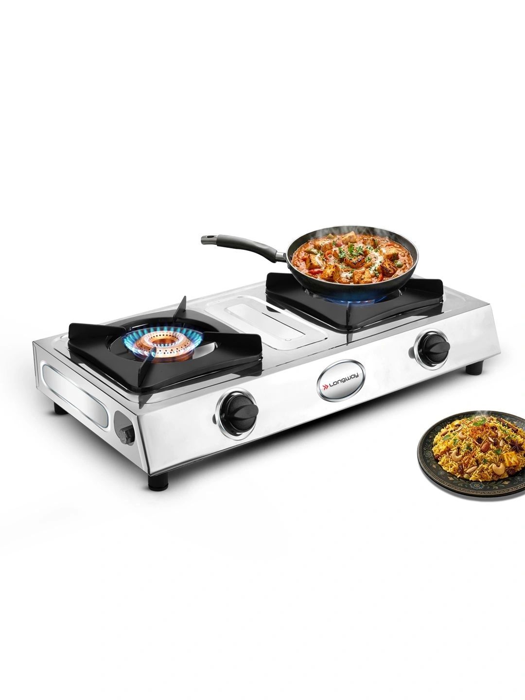Longway Stellar Stainless Steel 2 Burner Gas Stove