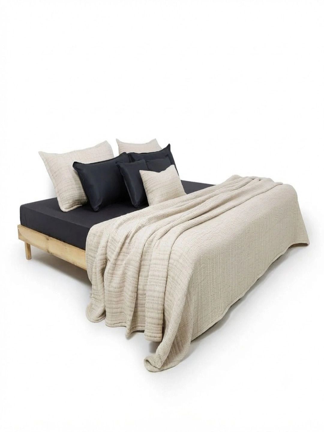 Zarf Cream-Coloured & Off White Microfiber AC Room 300 GSM Blanket-picture-13