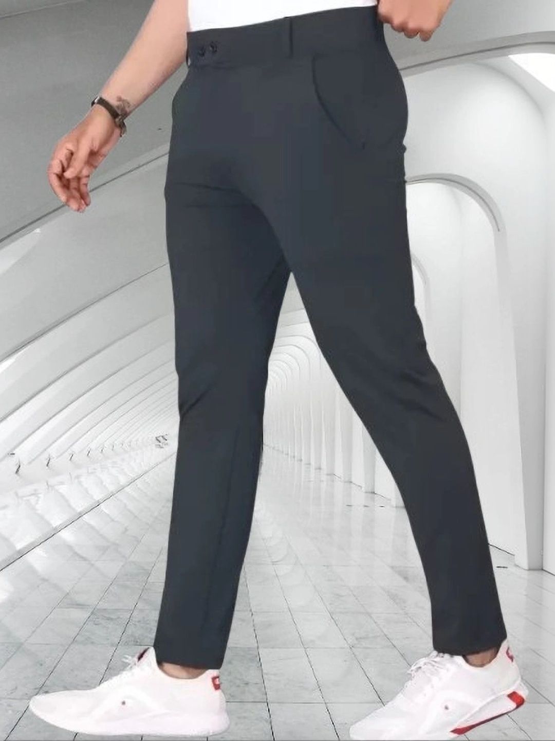Nk staylish Men Smart Slim Fit Trousers-picture-34