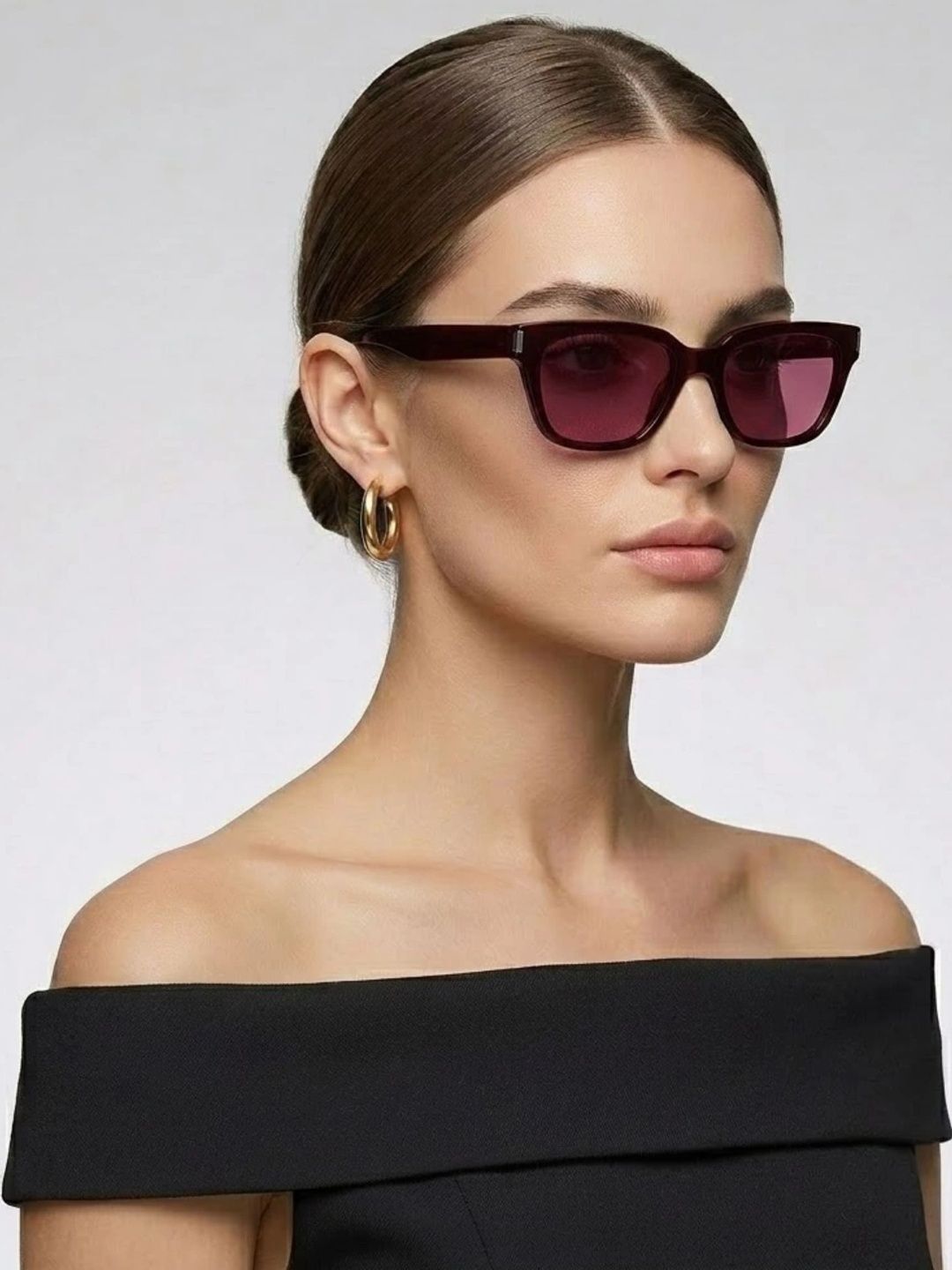 4Flaunt Unisex Pink Lens & Red Rectangle Sunglasses with-image-7