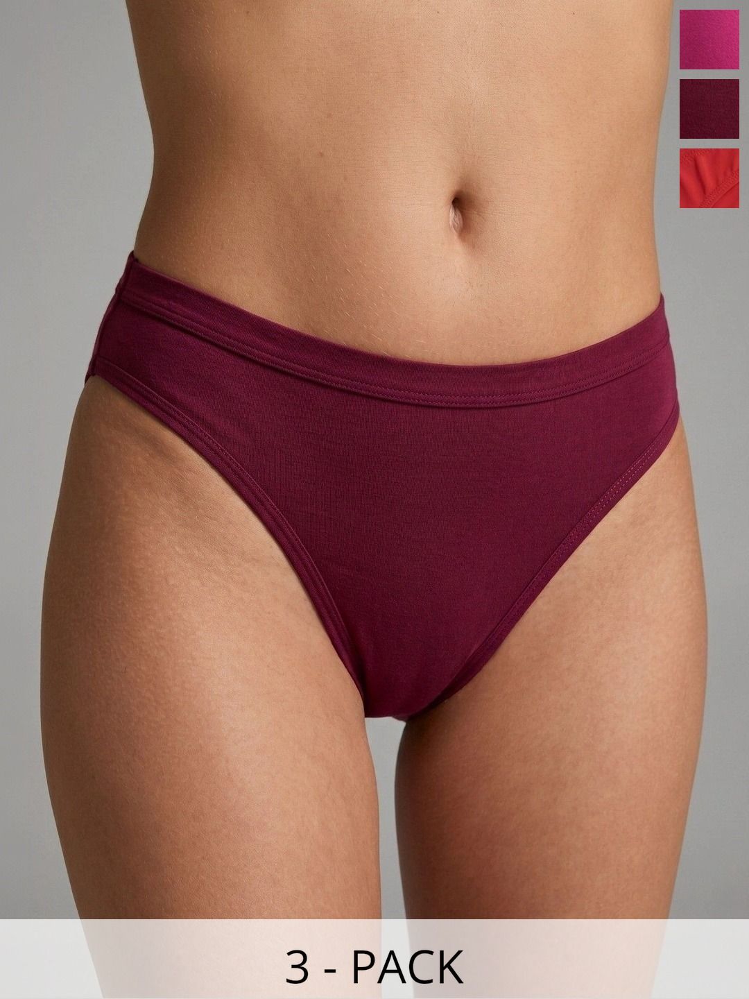 Kusum Essentials Women Pack of 3 Seamless Assorted Hipster Briefs-picture-23