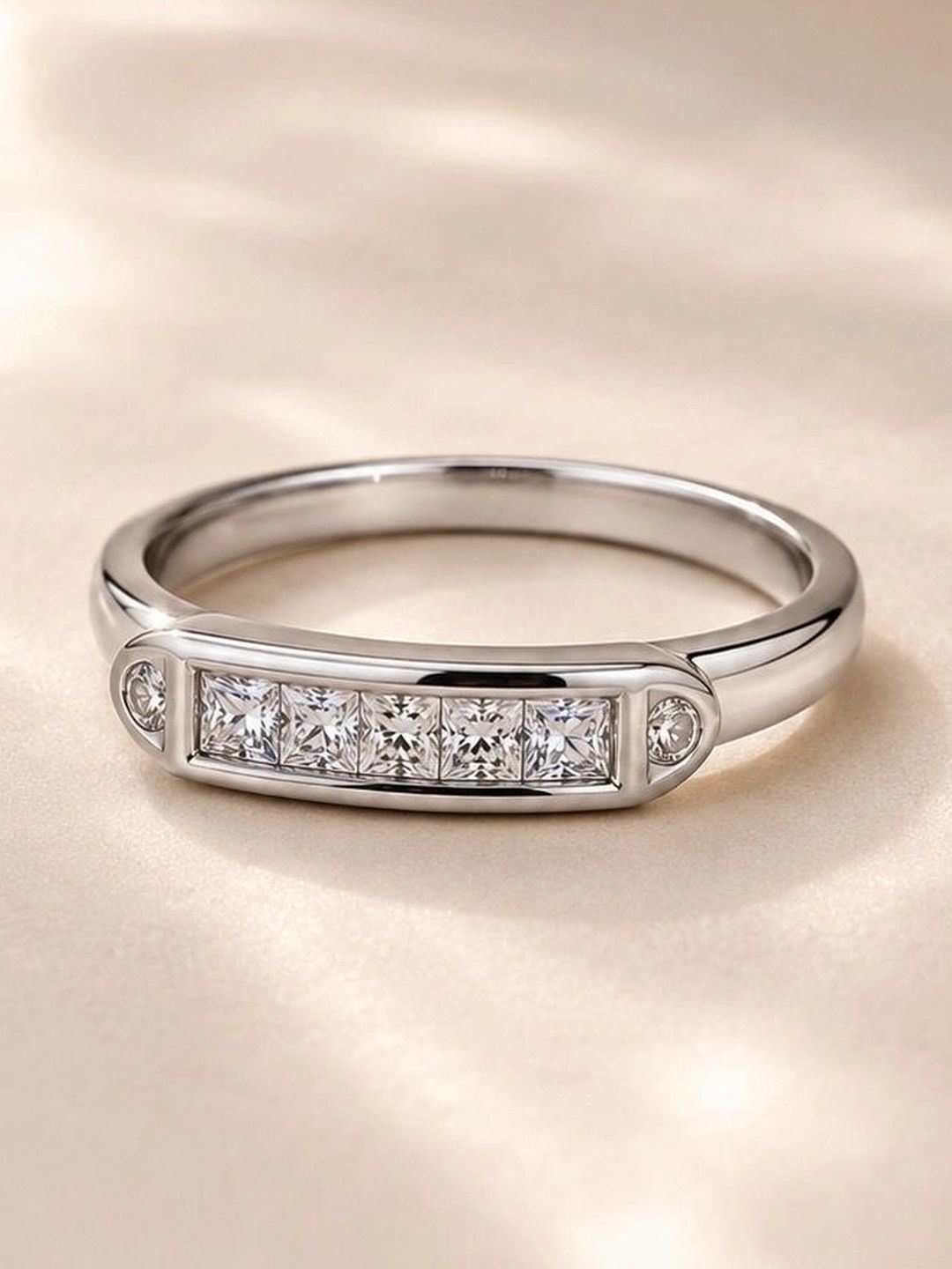 Anushka Jain Jewellery Women Sterling Silver Rhodium-Plated Cubic Zirconia Finger Ring-picture-44