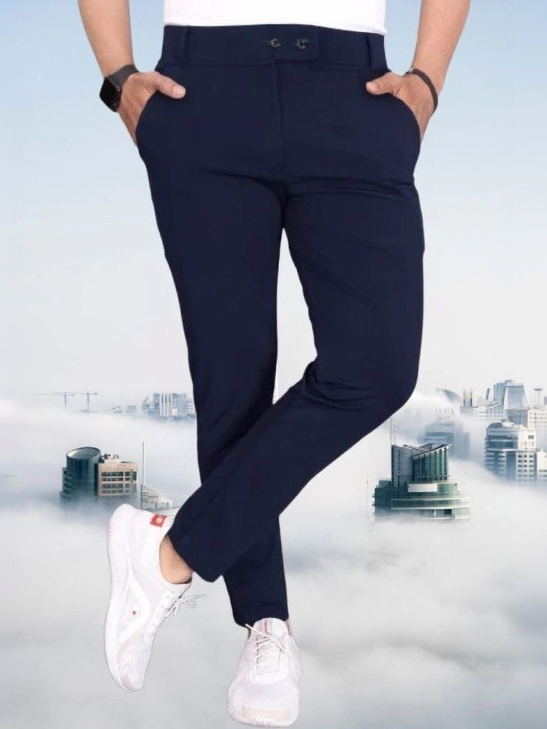 Nk staylish Men Smart Slim Fit Easy Wash Trousers-picture-10