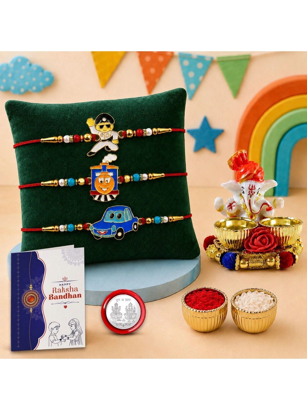 Myntra Elegant Homes 8-Pcs Rakhi Greeting Card & Roli Chawal-image-7