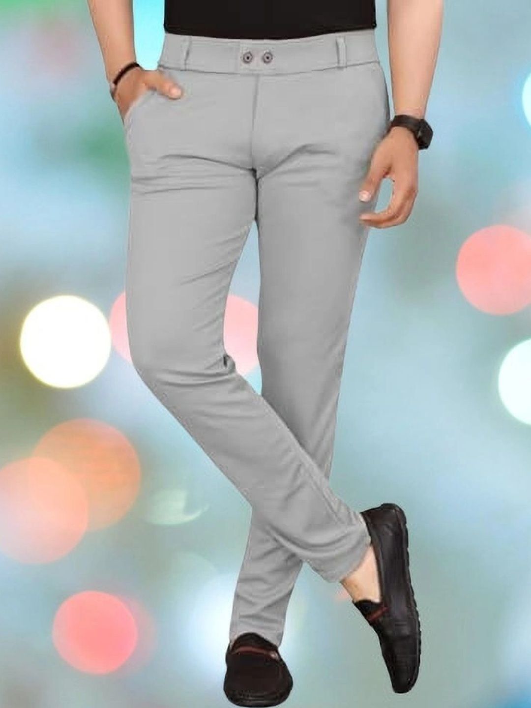 Nk staylish Men Smart Slim Fit Trousers-picture-24