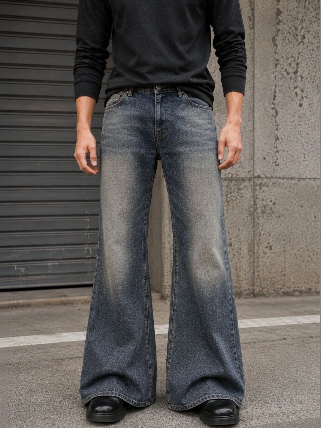 NOWI Men Bootcut Mid-Rise Light Fade Jeans-picture-30