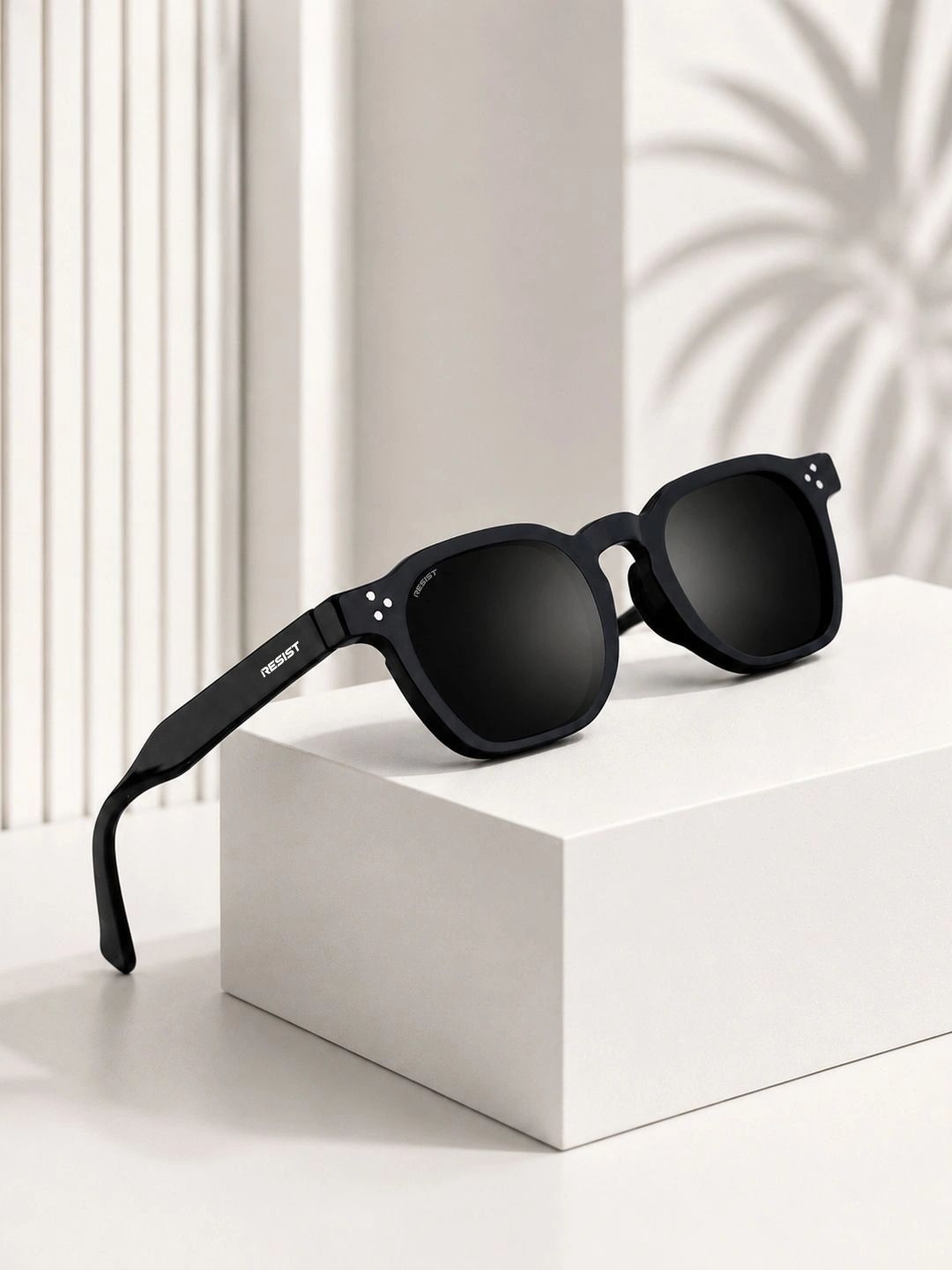 RESIST EYEWEAR Unisex Black Lens & Black Round Sunglasses with-image-18