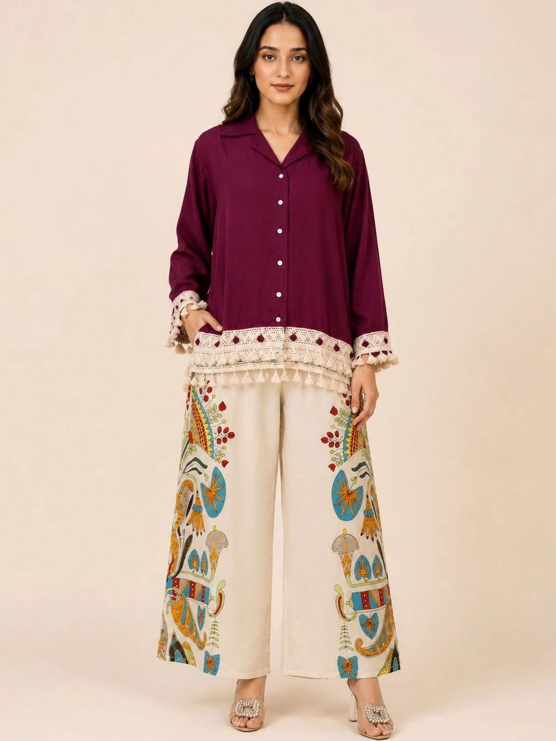 BAESD Ethnic Motifs Print Ruffled Maxi Dress-image-18