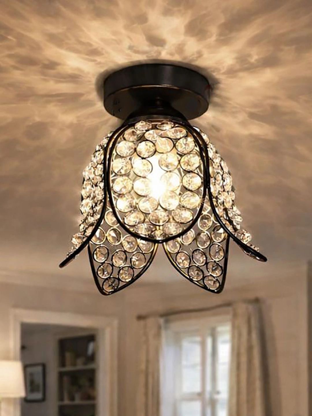 Decorcity Black Textured Contemporary Ceiling Lamp-picture-33