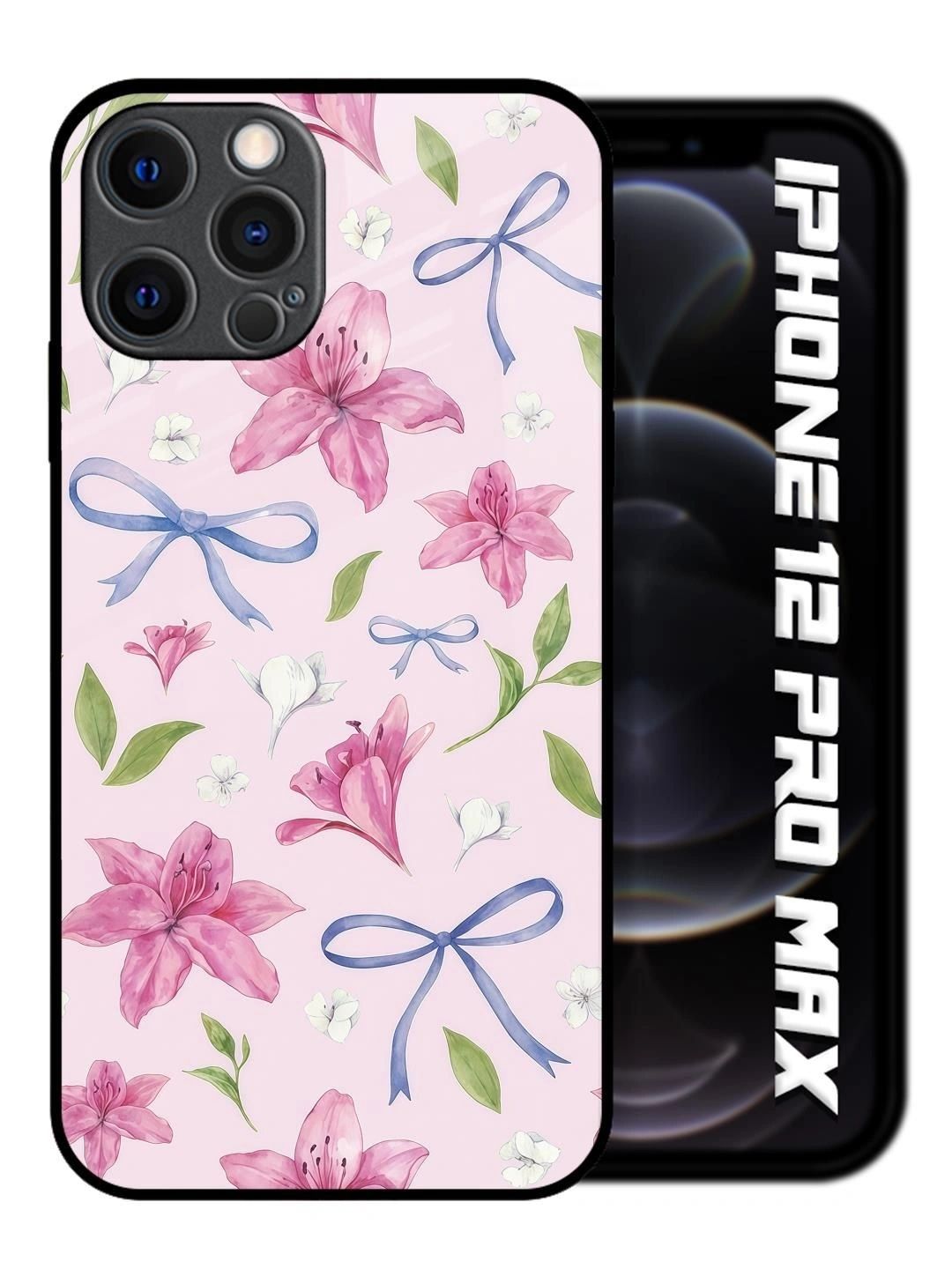 QRIOH Floral Printed iPhone 12 Pro Max Back Case Mobile Accessories-picture-1