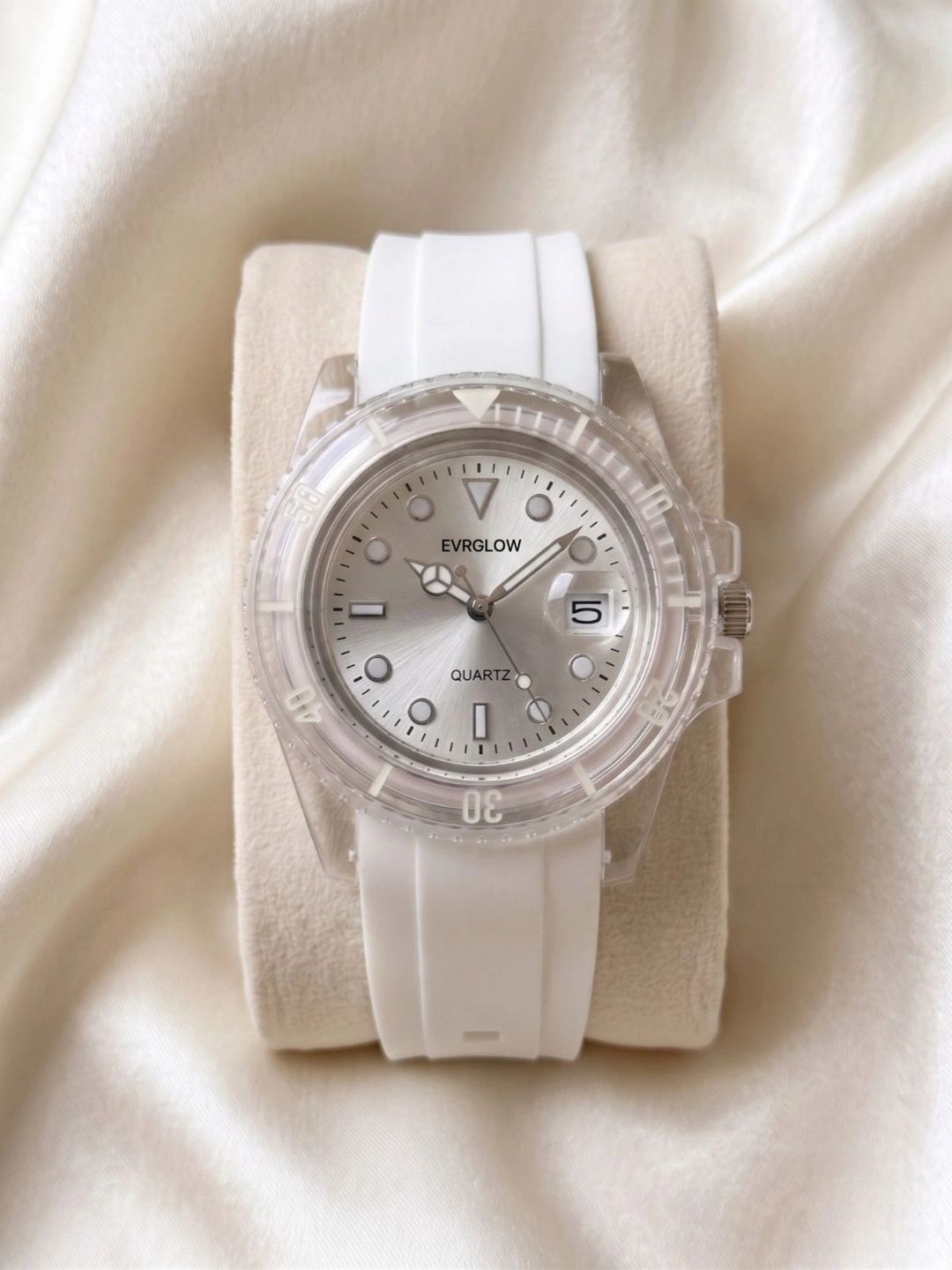 EVRGLOW Women Dial & Stainless Steel Straps Analogue Date Aperture Watch ERW-055-WHITE-picture-36
