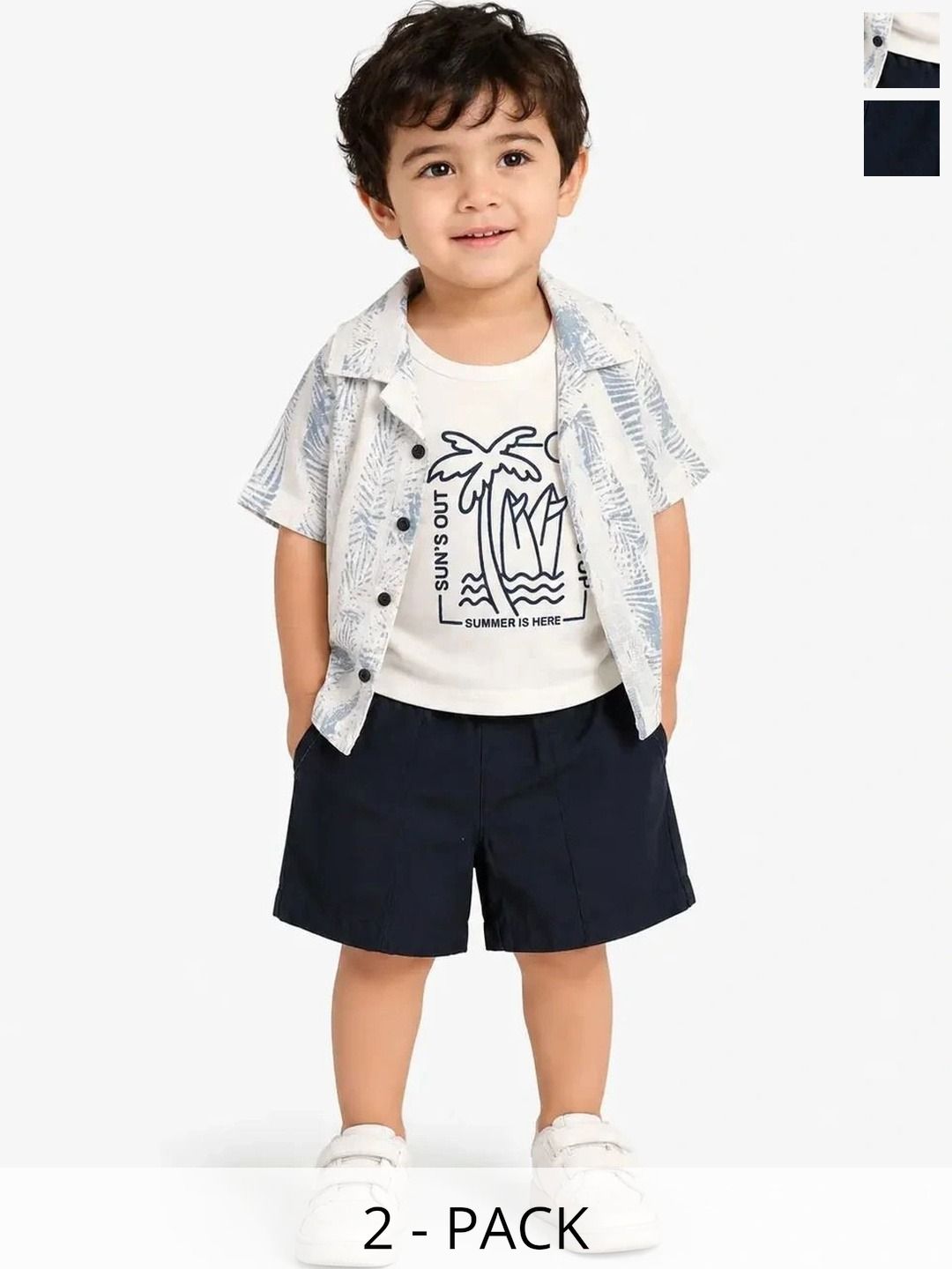 Bloomup Boys Printed T-shirt and Shirt with Shorts-picture-58