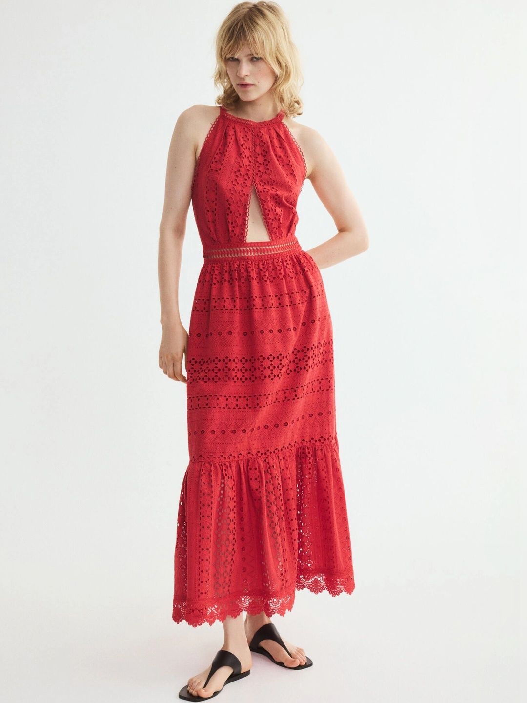 H&M Embroidered Halter Neck Maxi Dress-picture-25