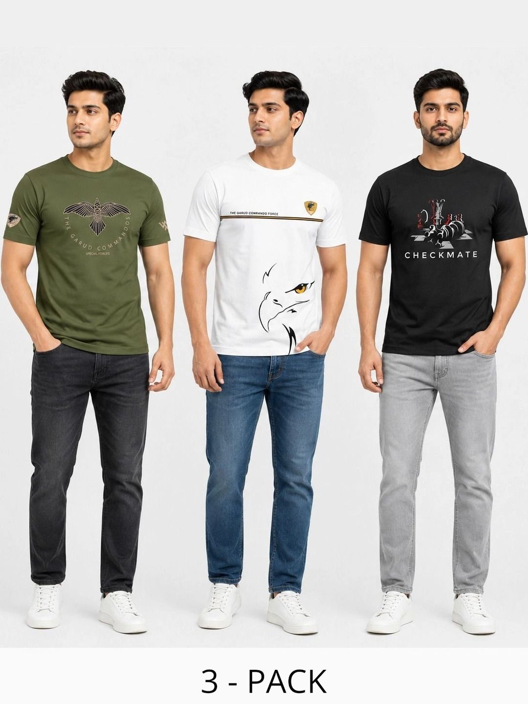 Warrior World Men 3 Printed Pure Cotton T-shirt-picture-40