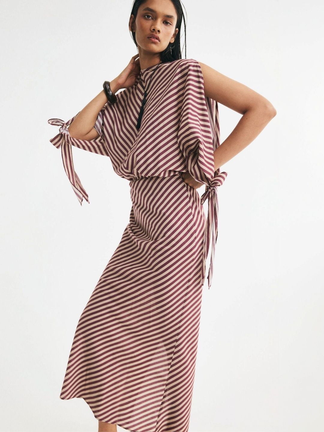 H&M Striped Kimono Sleeve Maxi Dress-picture-34