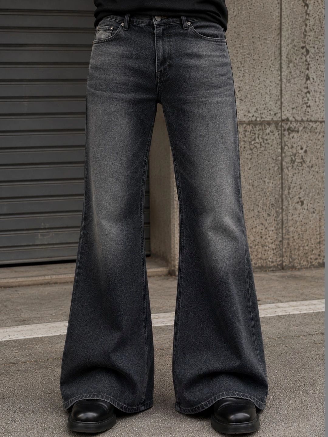 NOWI Men Bootcut Mid-Rise Low Distress Light Fade Jeans-picture-10