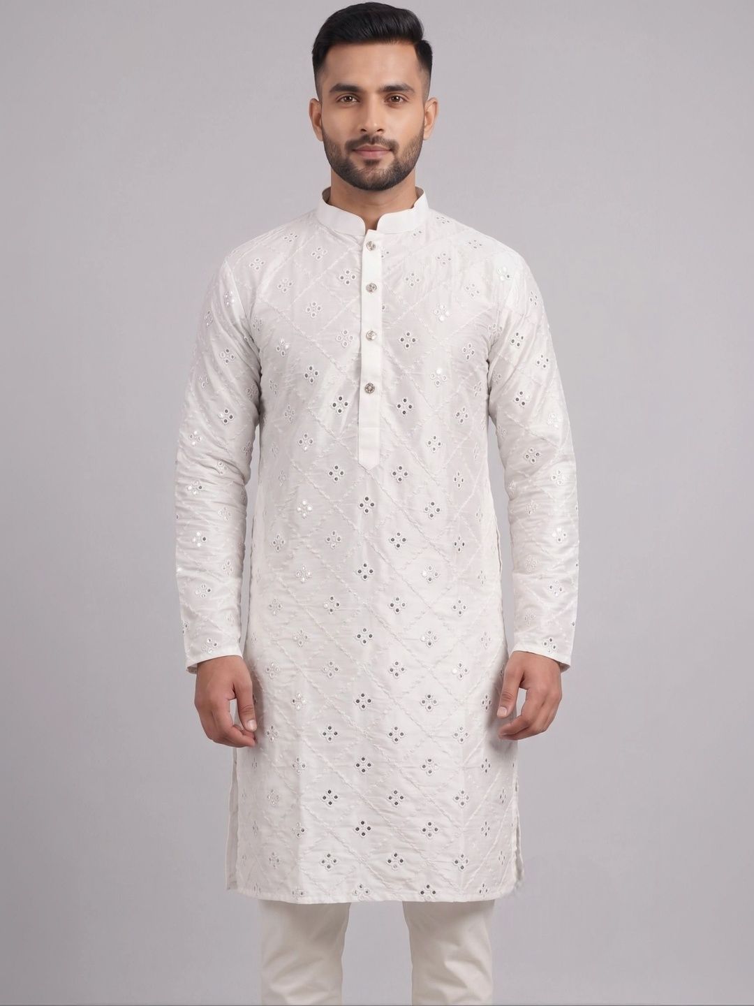 CHIRASVI Men Embellished Mirror Work Kurta-picture-28